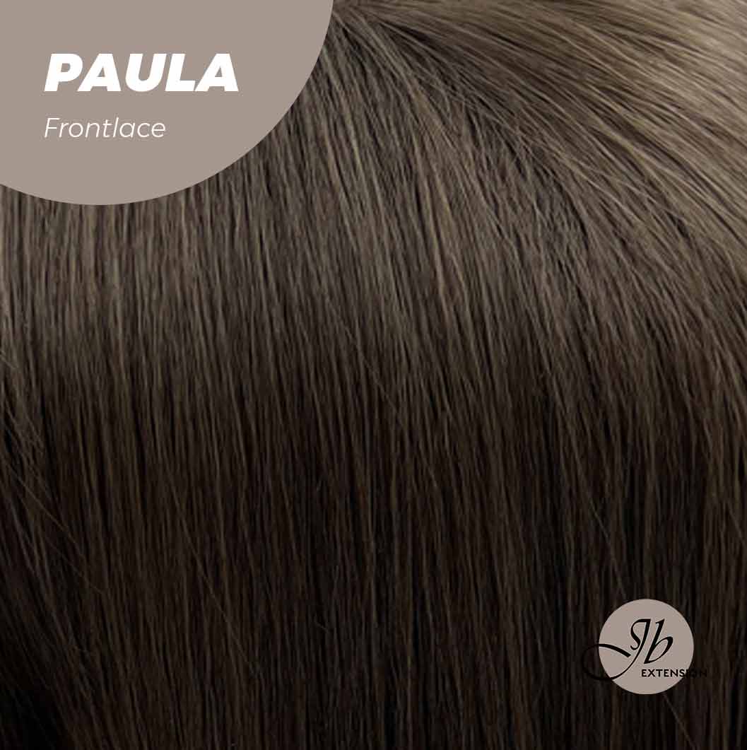 Nichole's Selection -12 Inches Bob Cut Cold Brown Straight Pre-Cut Frontlace Glueless Wig PAULA