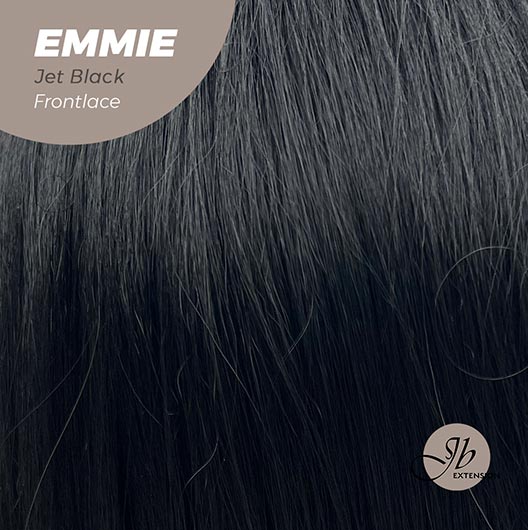 JBEXTENSION 26 Inches Curly Women Jet Black Wig Pre-Cut Frontlace Glueless Wig EMMIE JET BLACK