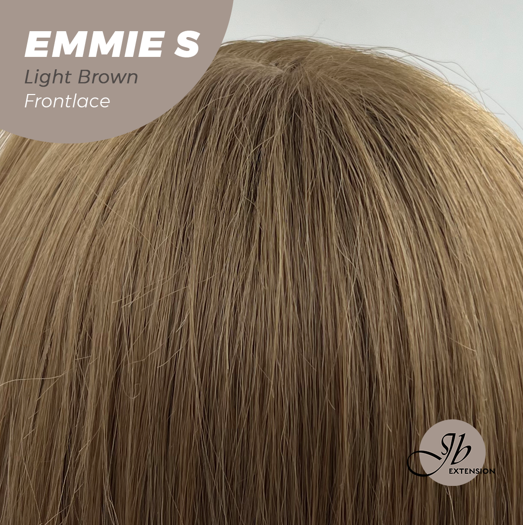 JBEXTENSION 22 Inches Curly Light Brown Pre-Cut Frontlace Glueless Wig EMMIE S LIGHT BROWN