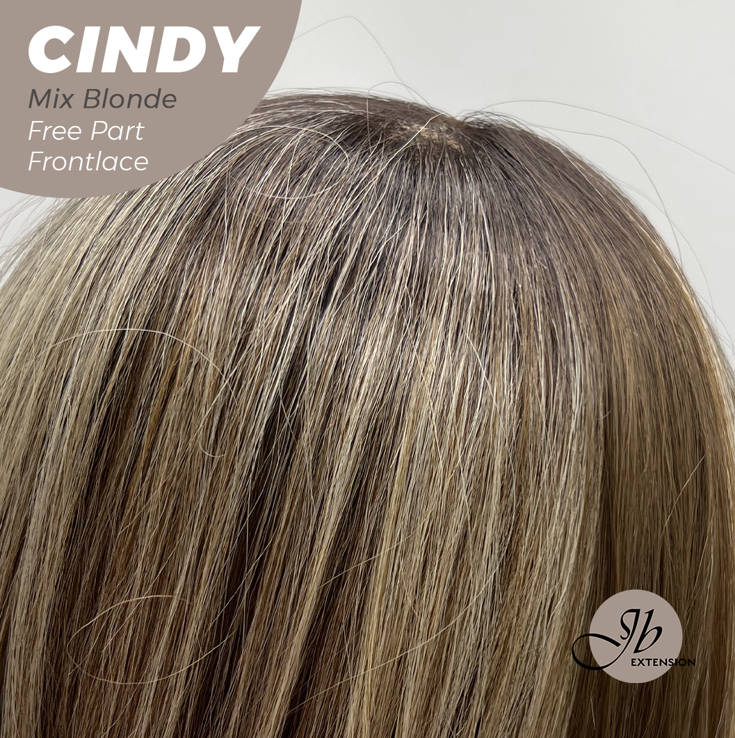 JBEXTENSION 20 Inches Mix Blonde Curly Pre-Cut 9X6 U Lace Free Part Frontlace Glueless Wig CINDY MIX BLONDE