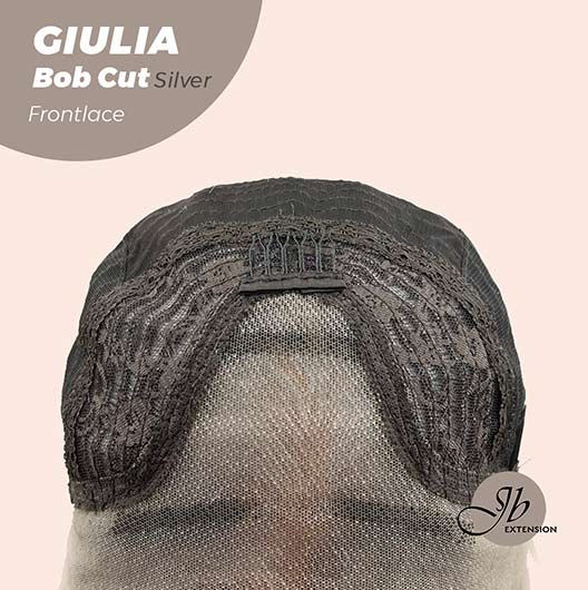 JBEXTENSION 14 Inches Bob Cut Mix Silver Frontlace Glueless Wig GIULIA BOB SILVER (FREE PARTING)