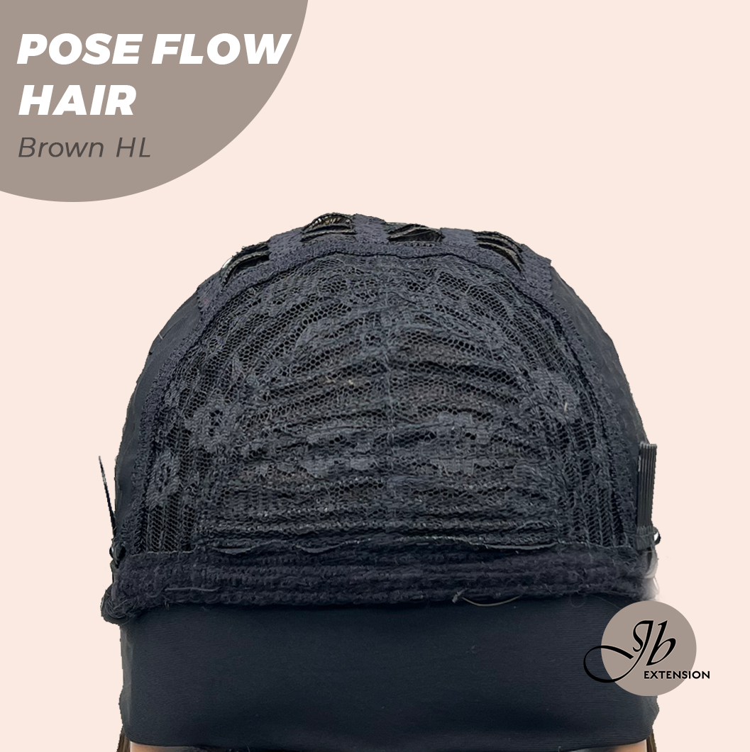 JBEXTENSION 18 Inches Brown with Highlight Headband Wig POSE FLOW HAIR - BROWN HIGHLIGHT