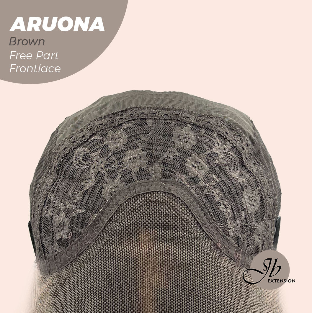 JBEXTENSION 28 Inches Brown Straight 13X3.5 Free Part Pre-Cut Frontlace Glueless Wig ARUONA BROWN