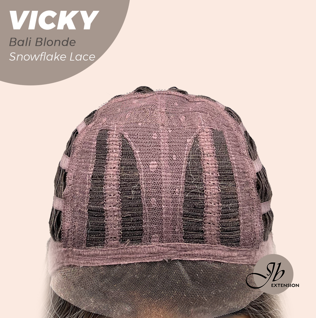 JBEXTENSION 20 Inches Bali Blonde Pre-Cut Snowflake Lace Frontlace Glueless Wig VICKY BALI BLONDE【PERMATEASE】【BENDY EAR TABS】- M/L