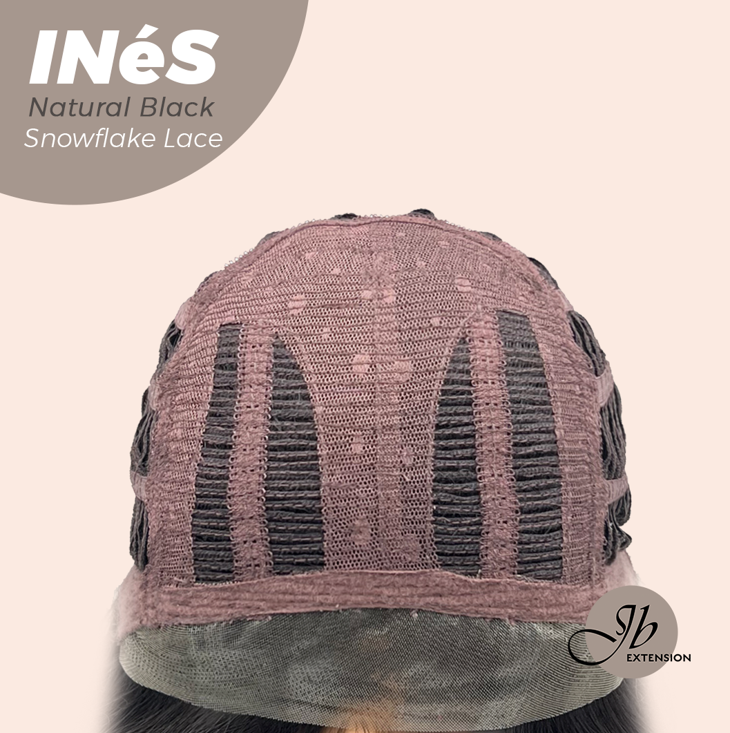 JBEXTENSION 22 Inches Natural Black Pre-Cut Snowflake Lace Frontlace Glueless Wig INéS NATURAL BLACK【PERMATEASE】【BENDY EAR TABS】