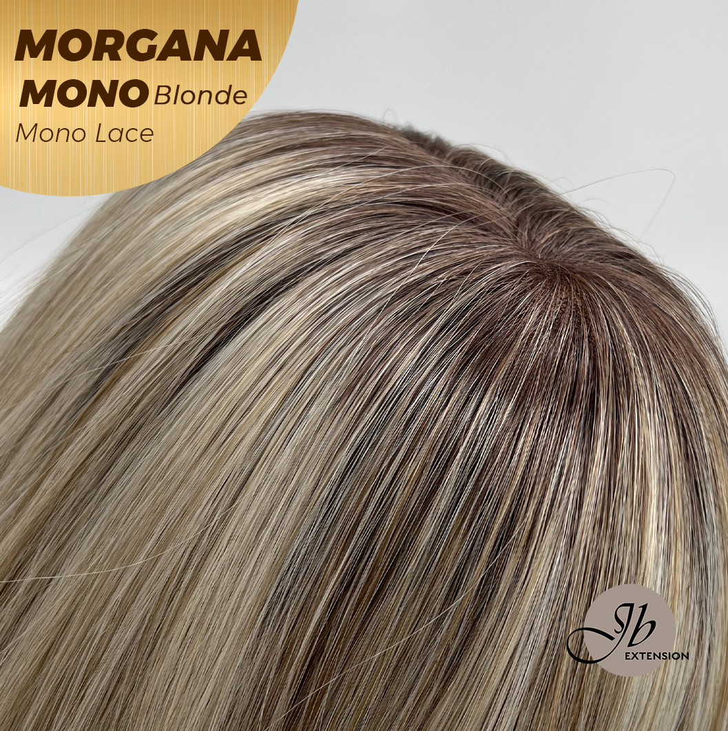 JBEXTENSION MORGANA MONO Monofilament Handmade Wig 6X5 Full Monofilament Hand Tied Top Wig 13 Inches Blonde Mono Lace Wig With Anti-slip Silicone Strips Glueless Wig MORGANA MONO LONDE【BENDY EAR TABS】