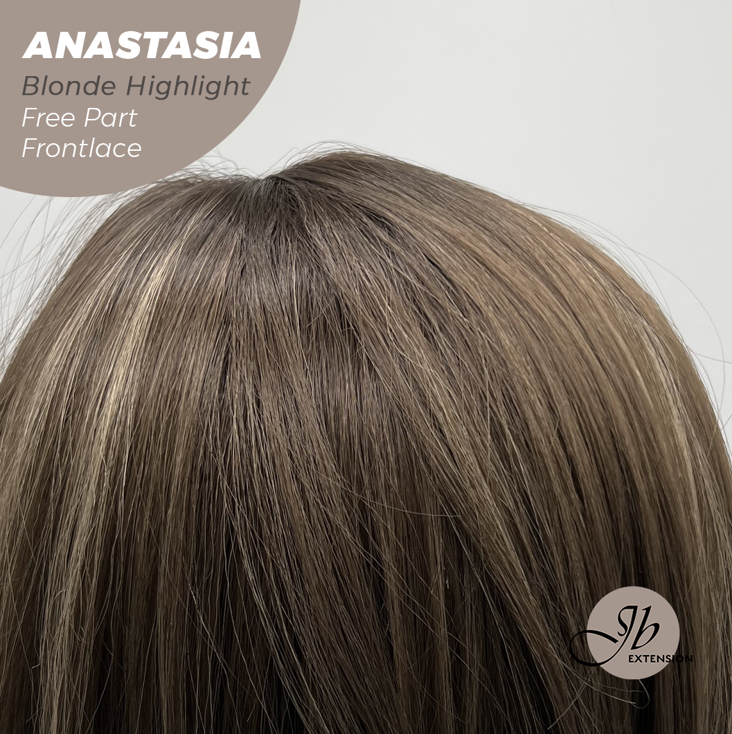 JBEXTENSION 20 Inches Blonde Highlight Curly Pre-Cut 13X3 Lace Free Part Frontlace Glueless Wig ANASTASIA BLONDE HIGHLIGHT