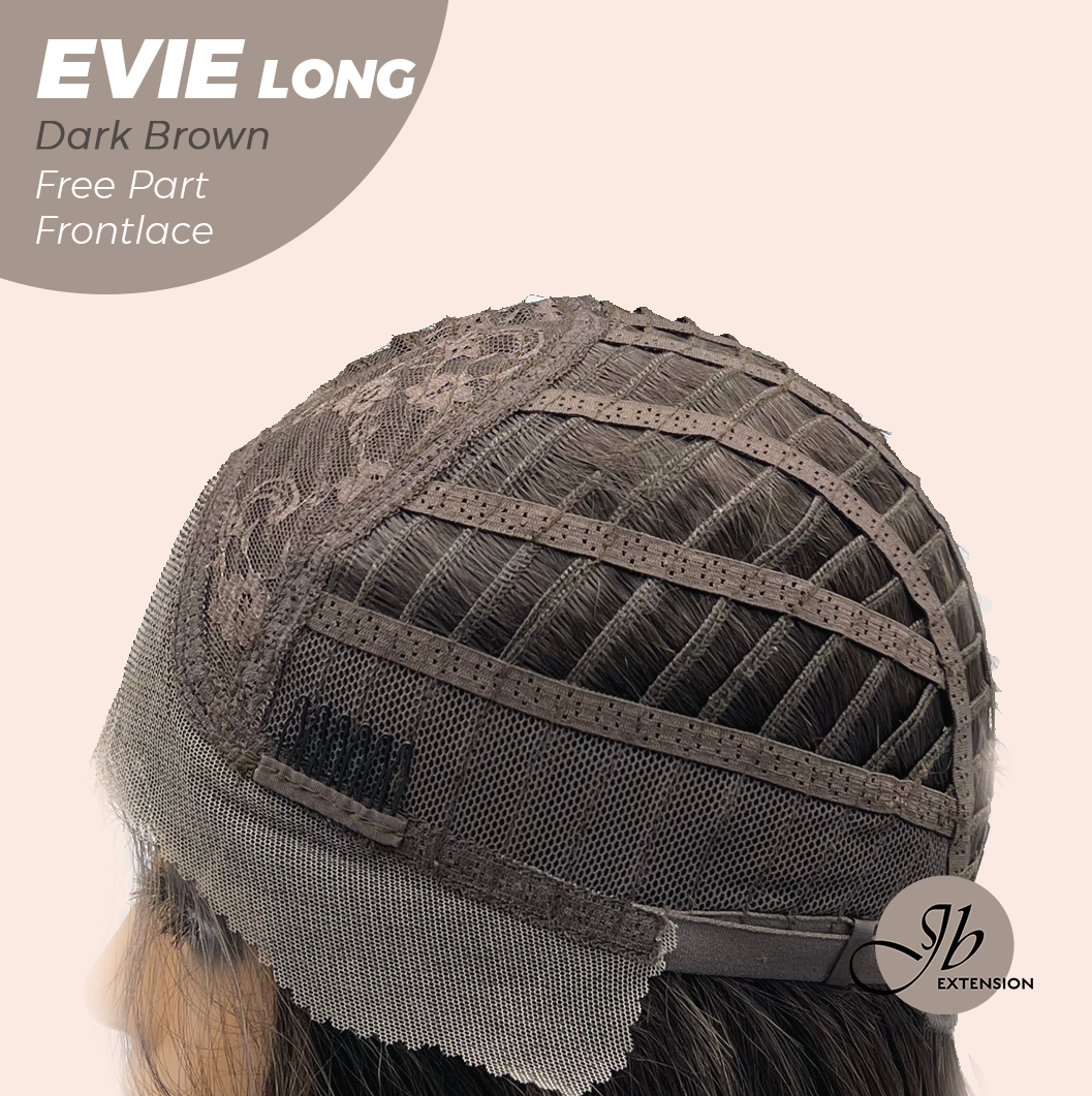 JBEXTENSION 26 Inches Dark Brown Pre-Cut Free Part Frontlace Glueless Wig EVIE LONG
