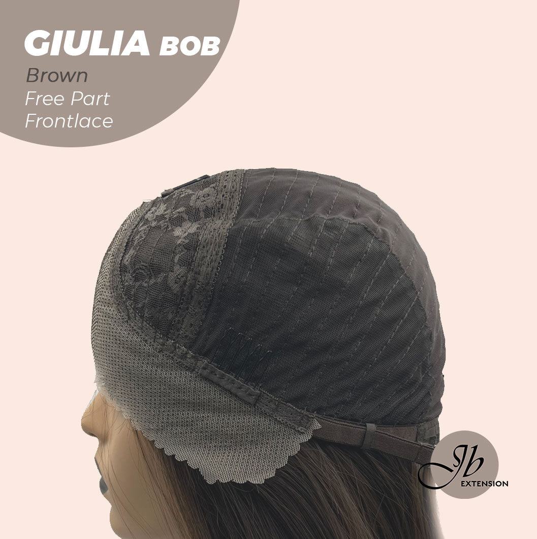 JBEXTENSION 14 Inches Bob Cut Brown Frontlace Glueless Wig GIULIA BOB BROWN (FREE PARTING)