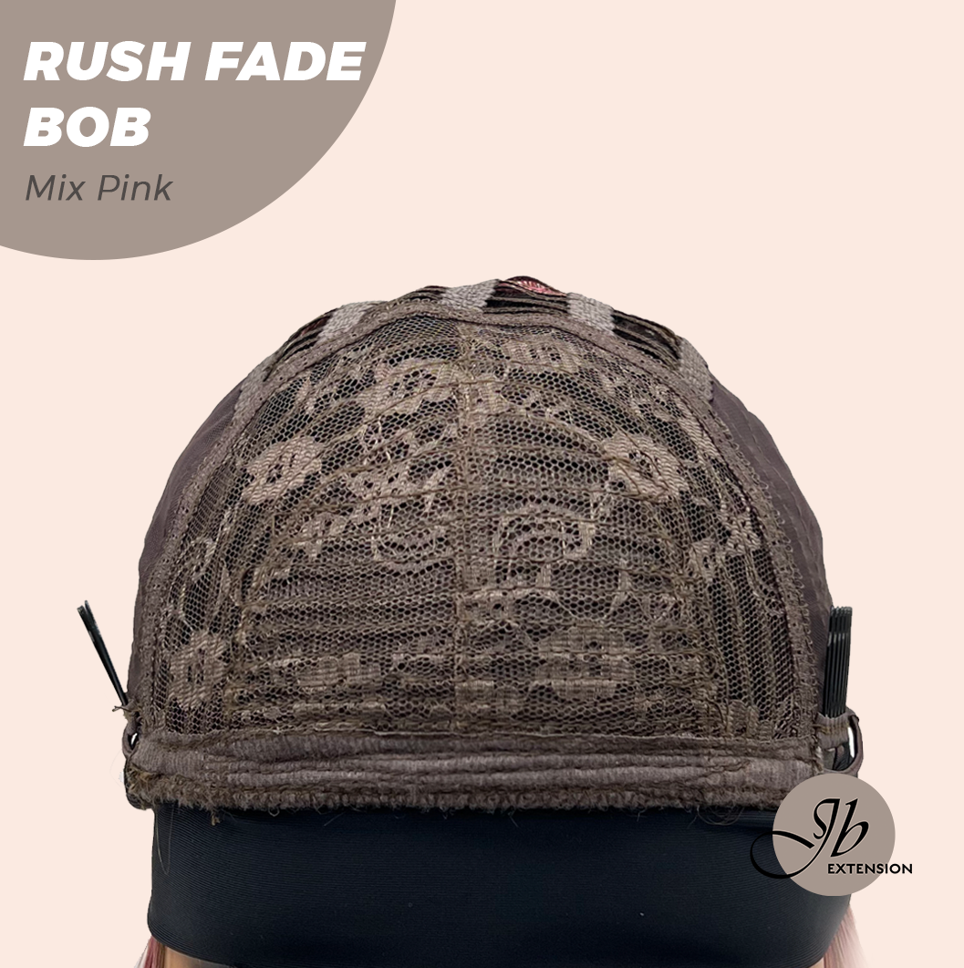 JBEXTENSION 12 Inches Short Hair Mix Pink Headband Wig RUSH FADE BOB - MIX PINK