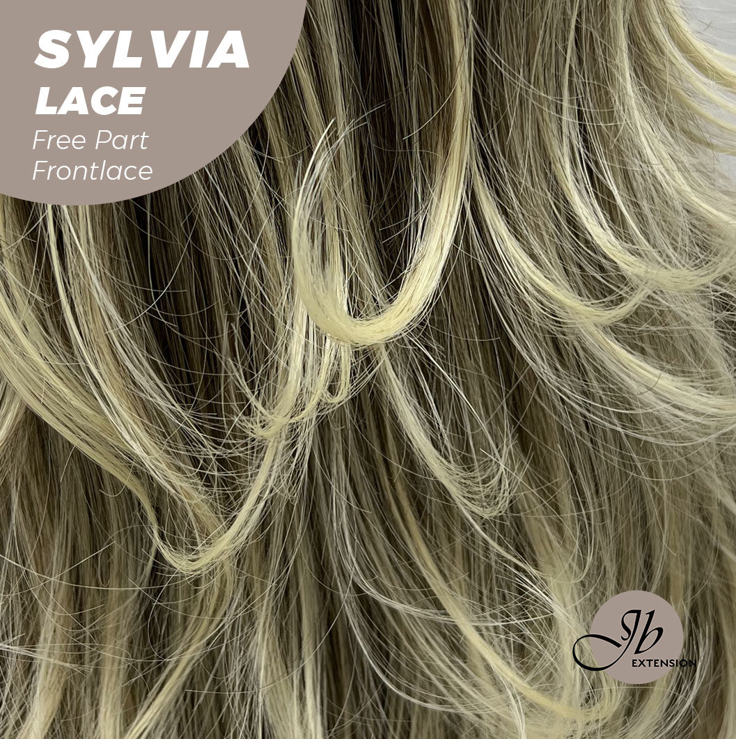 JBEXTENSION 20 Inches Dirty Blonde Curly Free Part Pre-Cut Frontlace Glueless Wig SYLVIA LACE