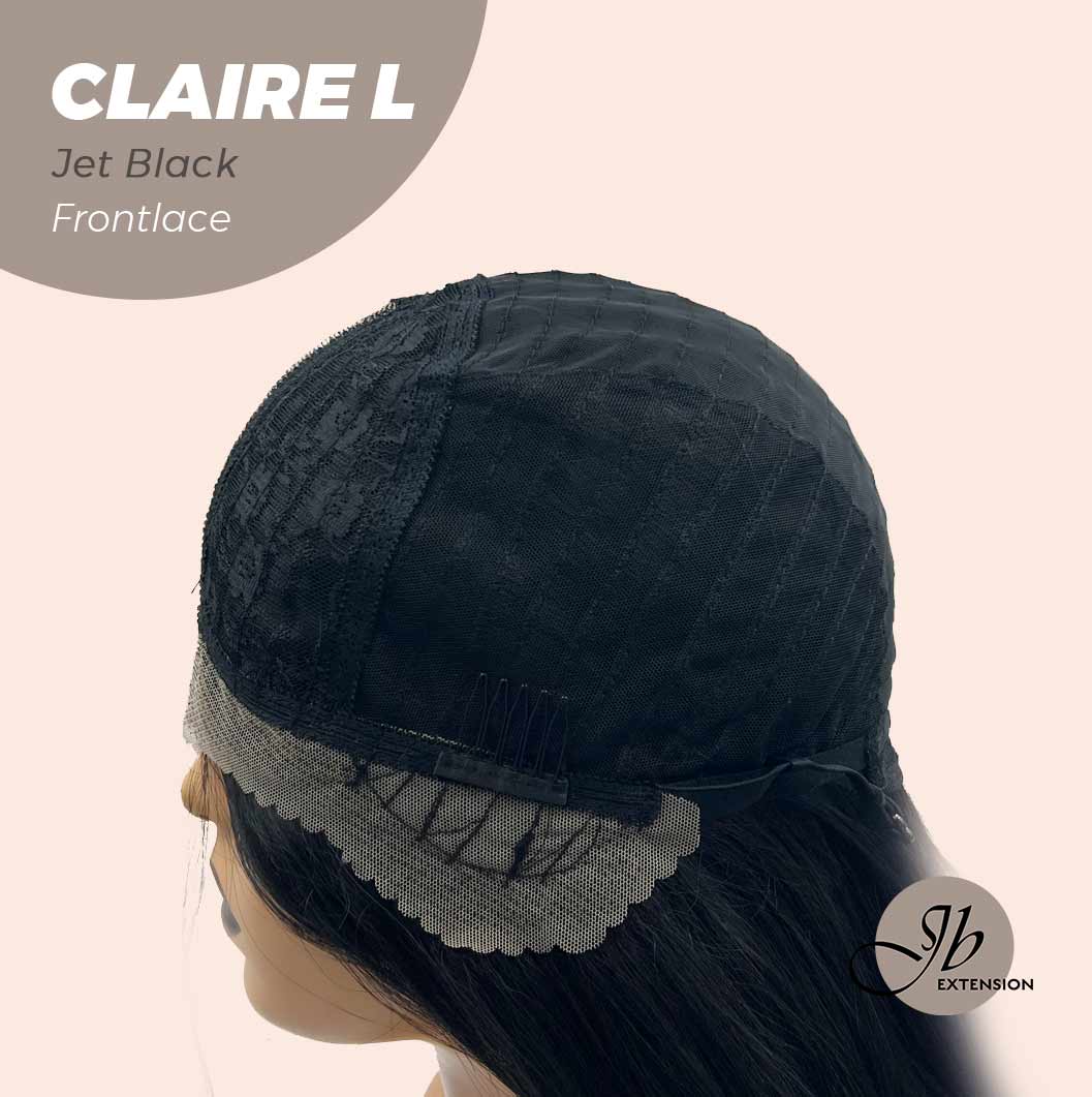 JBEXTENSION 26 Inches Body Wave Jet Black Pre-Cut Frontlace Glueless Wig CLAIRE L BLACK