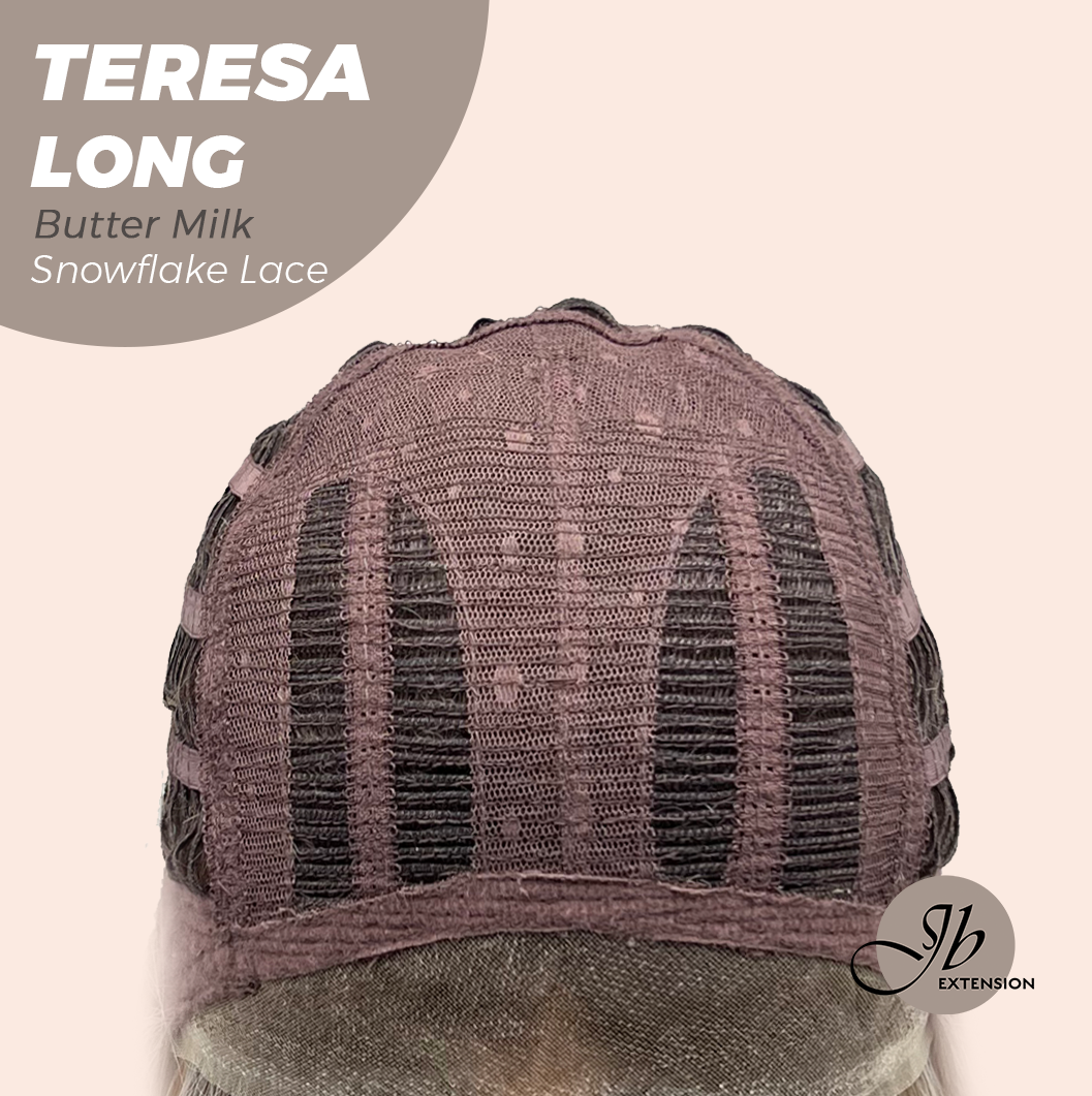 JBEXTENSION 22 Inches Long Butter Milk Pre-Cut Snowflake Lace Frontlace Glueless Wig TERESA LONG BUTTER MILK【PERMATEASE】【BENDY EAR TABS】