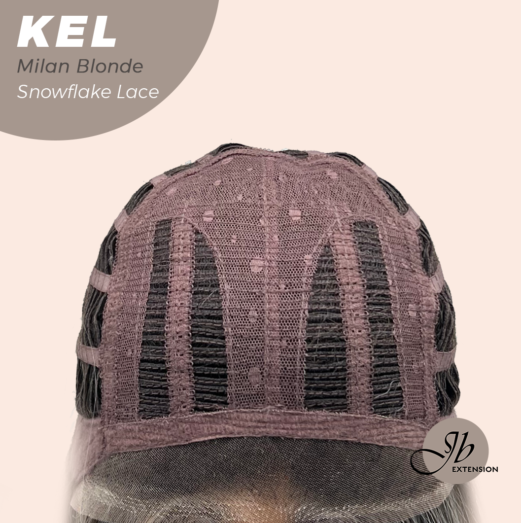JBEXTENSION 22 Inches Milan Blonde Pre-Cut Snowflake Lace Frontlace Glueless Wig KEL MILAN BLONDE【PERMATEASE】【BENDY EAR TABS】- M/L