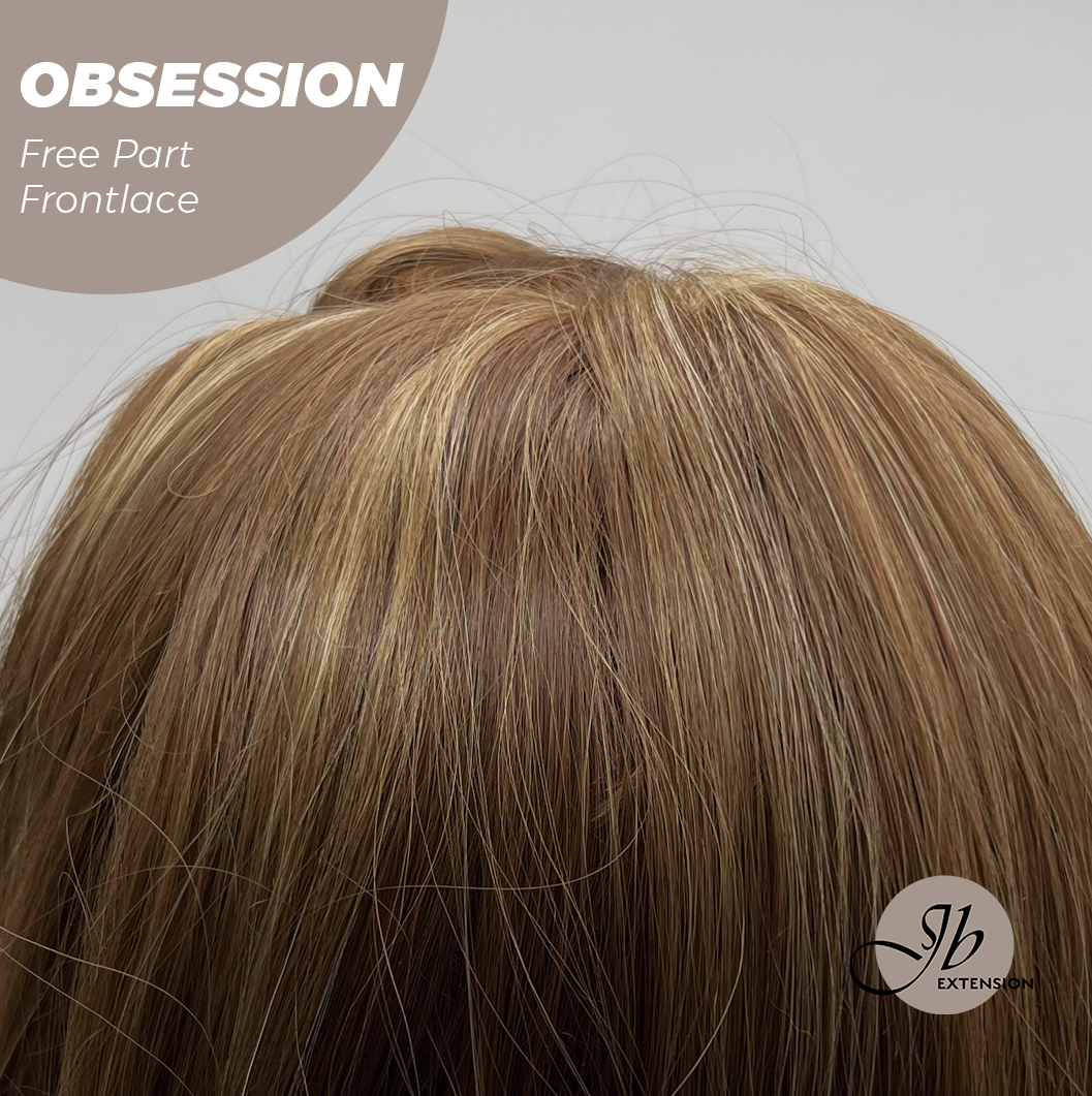 Nichole's Selection - 24 Inches Brown With Highlight Wave 13X6 Pre-Cut Free Part Frontlace Glueless Wig OBSESSION