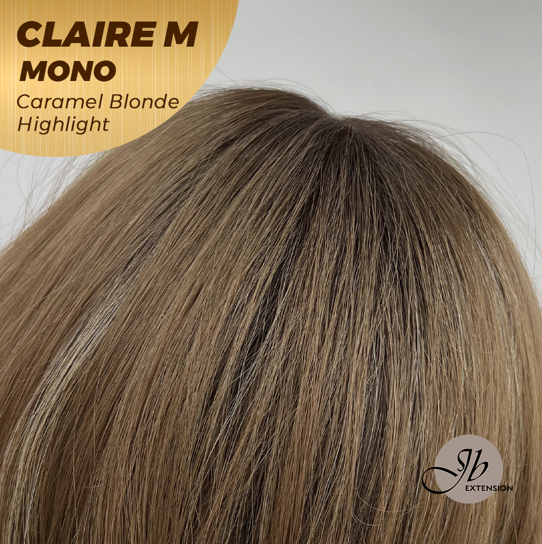 JBEXTENSION CLAIRE MONO CARAMEL BLONDE HIGHLIGHT Partial Monofilament Wig 22 Inches Caramel Blonde Highlight Partial Mono Lace Glueless Wig CLAIRE MONO CARAMEL BLONDE HIGHLIGHT【BENDY EAR TABS】