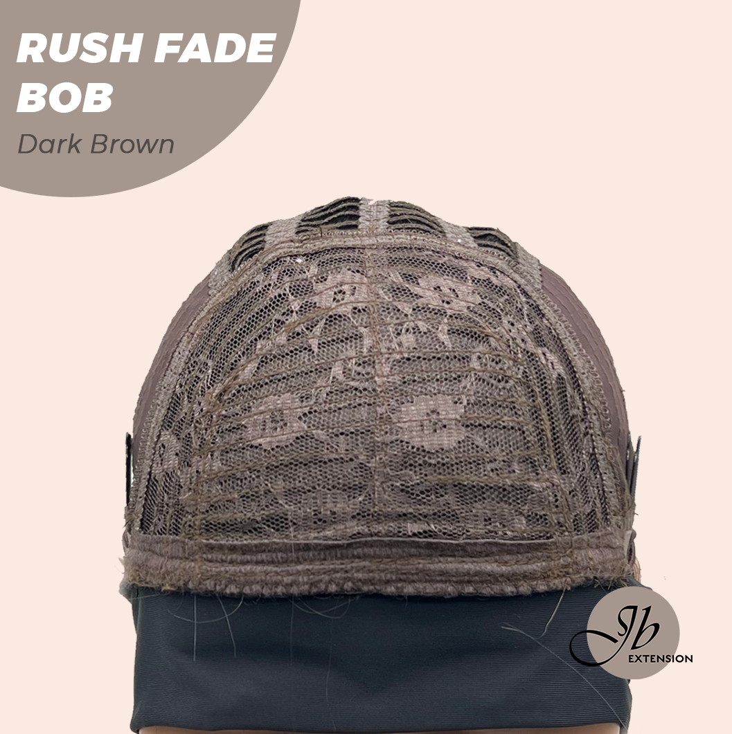 JBEXTENSION 12 Inches Short Hair Dark Brown Headband Wig RUSH FADE BOB - DARK BROWN