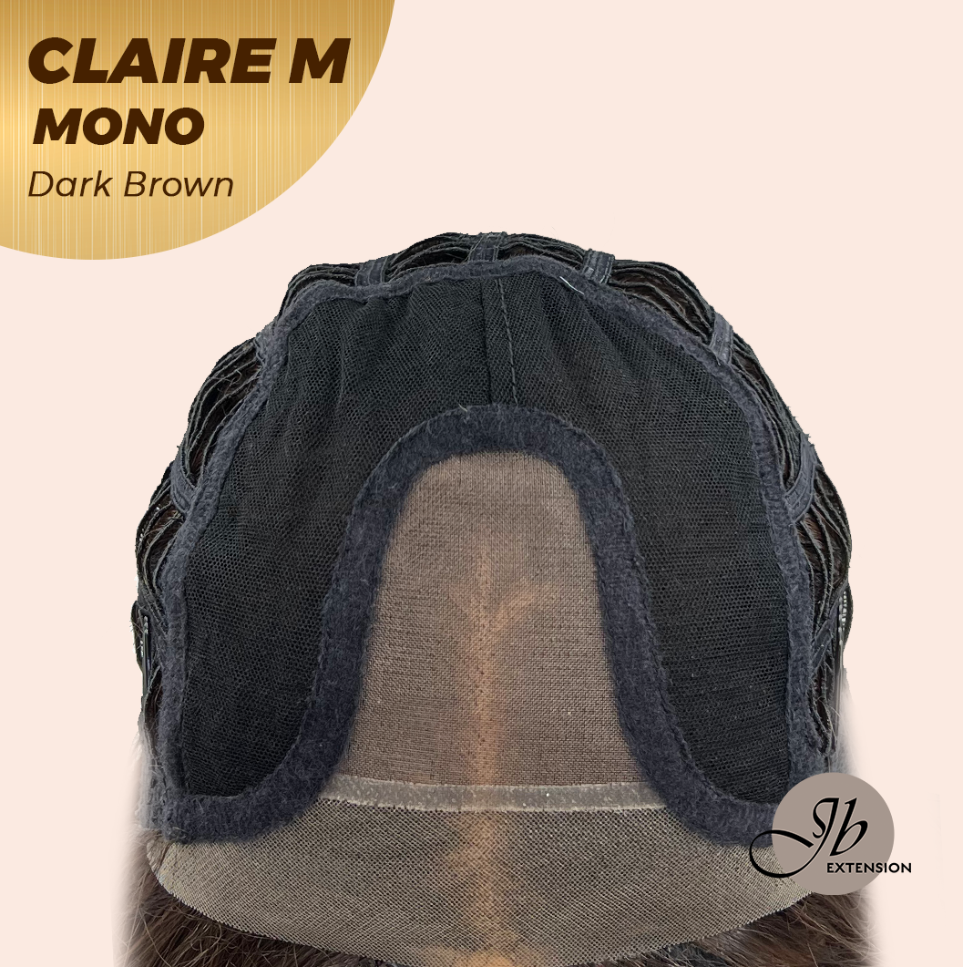 [PRE-ORDER] HOT OF SEASON - CLAIRE MONO DARK BROWN Partial Monofilament Wig 22 Inches Dark Brown Partial Mono Lace Glueless Wig CLAIRE MONO DARK BROWN【BENDY EAR TABS】