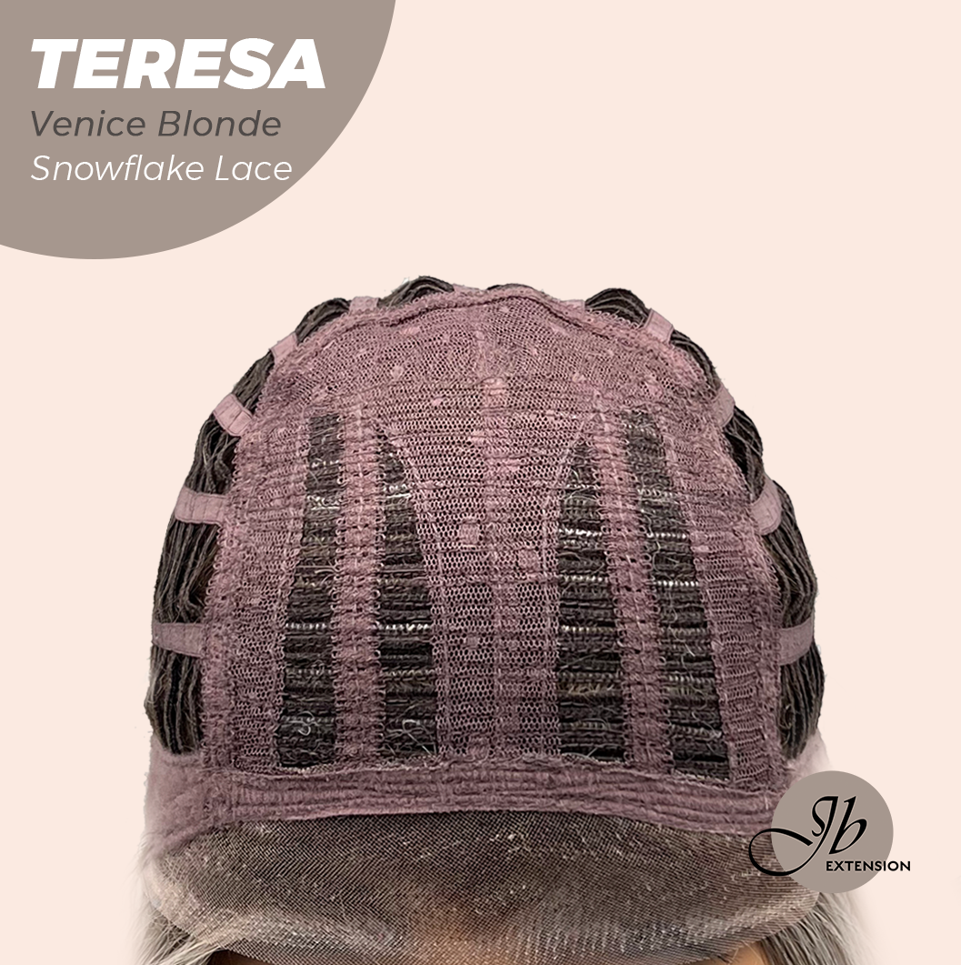 JBEXTENSION 18 Inches Venice Blonde Pre-Cut Snowflake Lace Frontlace Glueless Wig TERESA VENICE BLONDE【PERMATEASE】【BENDY EAR TABS】