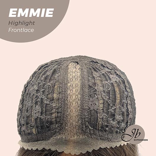 JBEXTENSION 26 Inches Curly Women Brown With Highlight Wig Pre-Cut Frontlace Glueless Wig EMMIE HIGHLIGHT