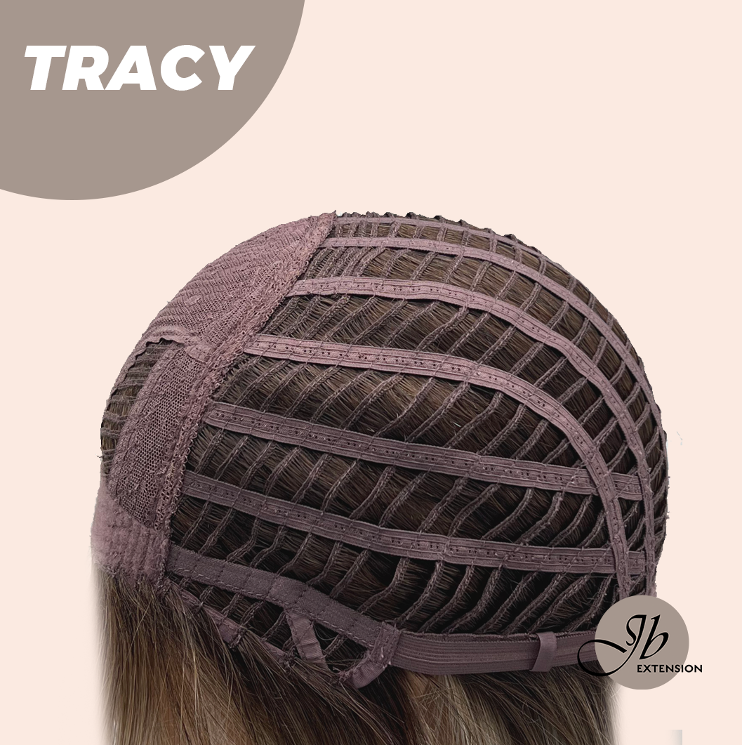 JBEXTENSION 14 Inches Mix Blonde with Dark Root Women Fashion Full Machine Wig TRACY【PLUS PERMATEASE】【BENDY EAR TABS】