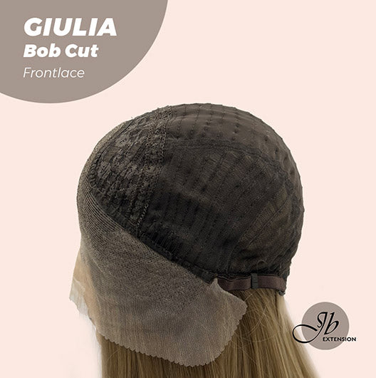 JBEXTENSION 14 Inches Bob Cut Balayage Blonde With Dark Root Frontlace Glueless Wig GIULIA BOB (FREE PARTING)