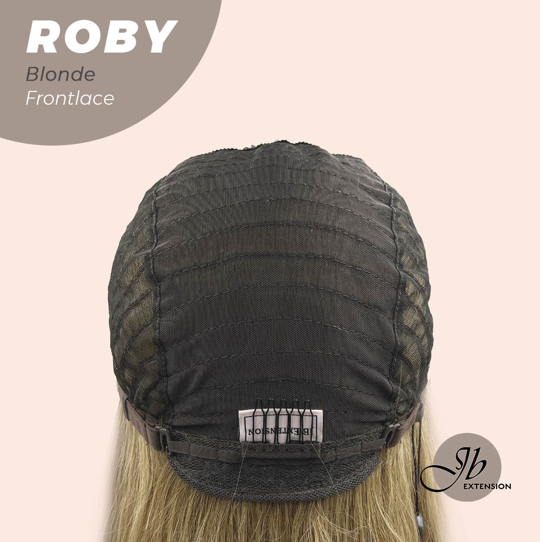 JBEXTENSION 22 Inches Blonde Medium Length Women Pre-Cut Frontlace Glueless Wig ROBY BLONDE