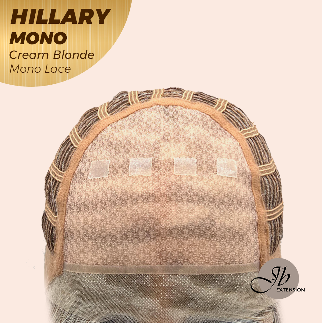 [PRE-ORDER] JBEXTENSION HILLARY MONO CREAM BLONDE Monofilament Handmade Wig 6X5 Full Monofilament Hand Tied Top Wig 16 Inches Cream Blonde Straight Mono Lace Wig With Anti-slip Silicone Strips Glueless Wig HILLARY MONO CREAM BLONDE【BENDY EAR TABS】