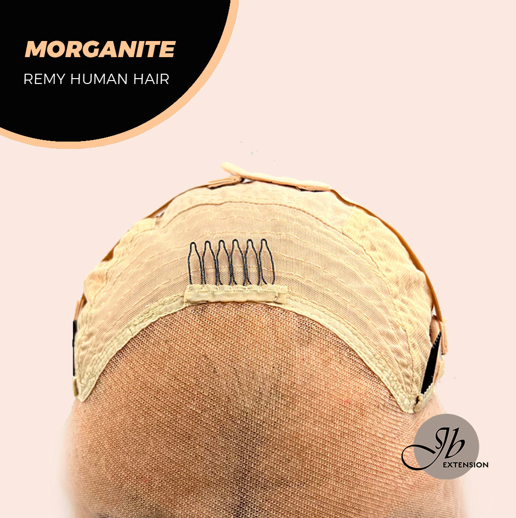 JBEXTENSION GEMSTONE COLLECTION 12 Inches Real Human Hair Peach Bob Cut Free Parting Wig MORGANITE