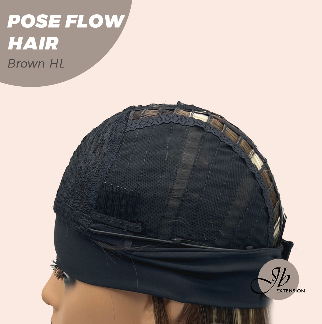 JBEXTENSION 18 Inches Brown with Highlight Headband Wig POSE FLOW HAIR - BROWN HIGHLIGHT