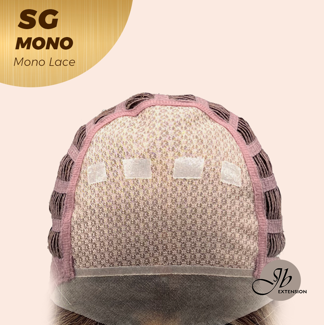 JBEXTENSION SG MONO Monofilament Handmade Wig 6X5 Full Monofilament Hand Tied Top Wig 15 Inches Sunset Blonde Mono Lace Wig With Anti-slip Silicone Strips Glueless Wig SG MONO【BENDY EAR TABS】