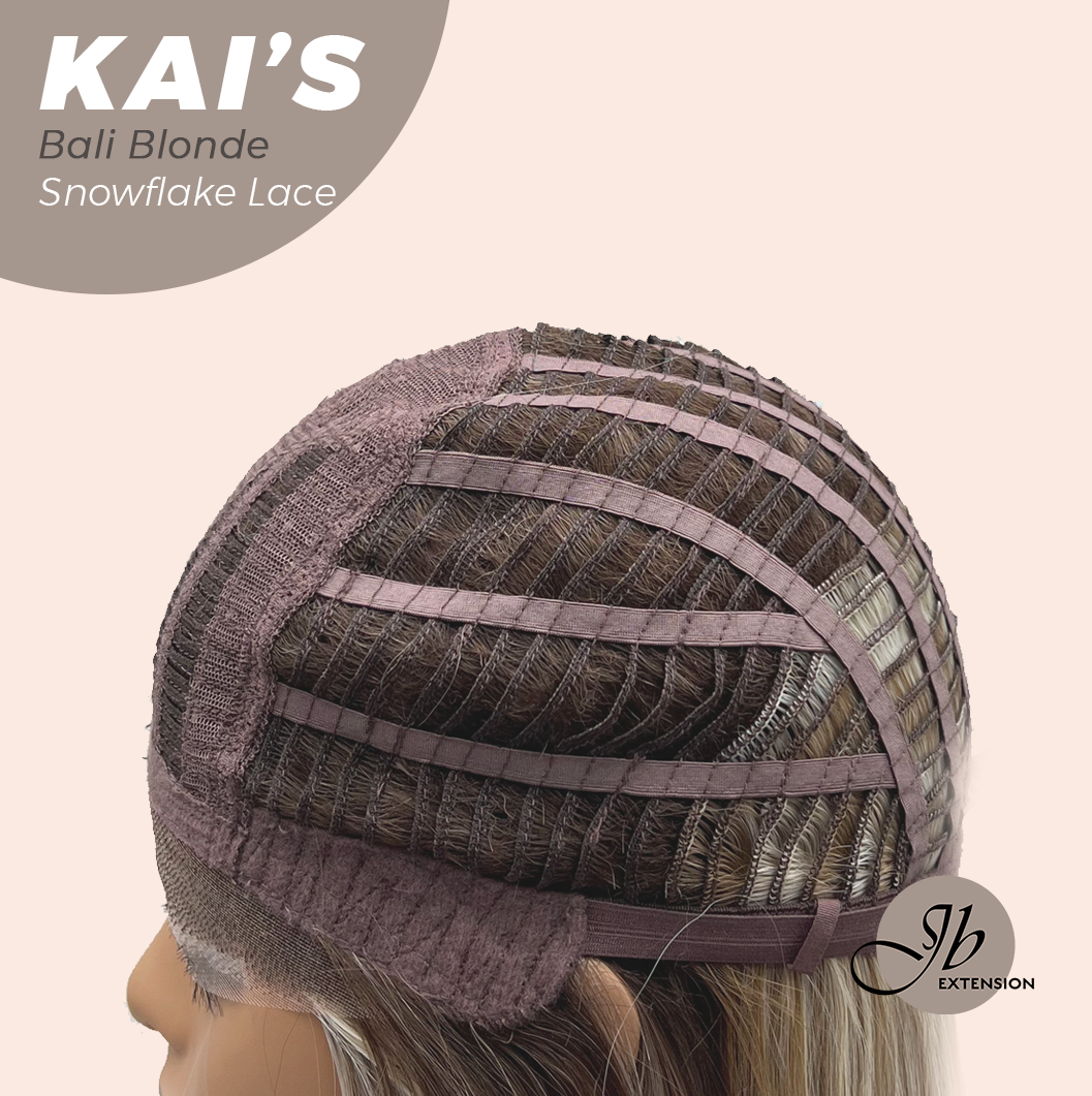 JBEXTENSION 18 Inches Bali Blonde Pre-Cut Snowflake Lace Frontlace Glueless Wig KAI'S BALI BLONDE【PERMATEASE】【BENDY EAR TABS】