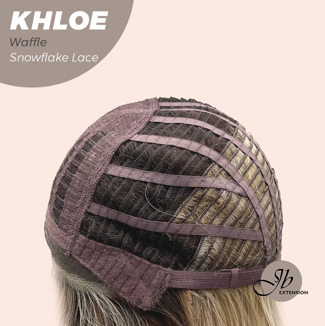 JBEXTENSION 12 Inches Bob Cut Waffle Pre-Cut Snowflake Lace Frontlace Glueless Wig KHLOE WAFFLE【PERMATEASE】【BENDY EAR TABS】- M/L