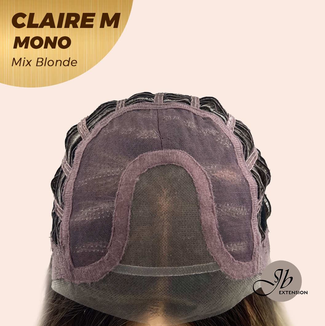 [PRE-ORDER] JBEXTENSION CLAIRE MONO MIX BLONDE Partial Monofilament Wig 22 Inches Mix Blonde Partial Mono Lace Glueless Wig CLAIRE MONO MIX BLONDE【BENDY EAR TABS】