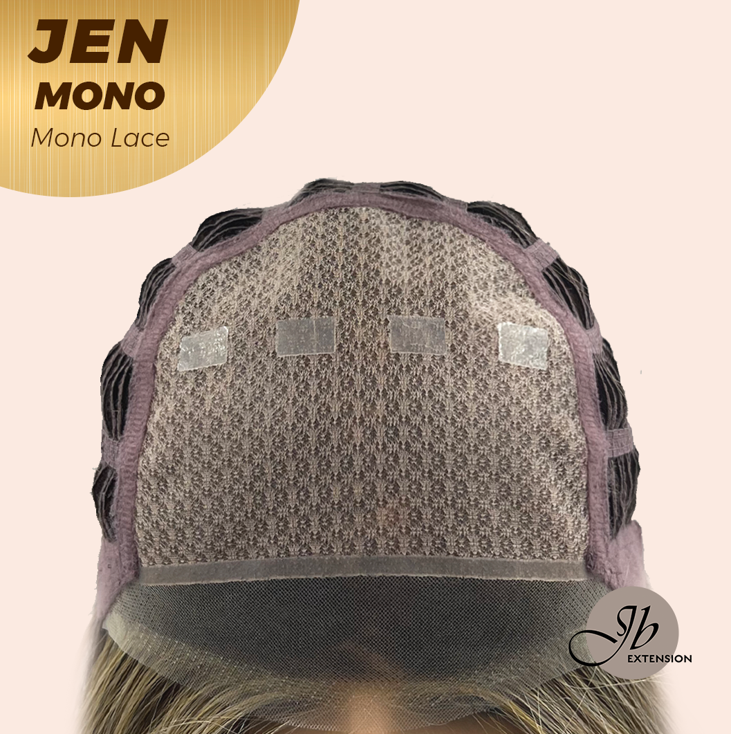 [PRE-ORDER] HOT OF SEASON -JBEXTENSION JEN MONO Monofilament Handmade Wig 6X5 Full Monofilament Hand Tied Top Wig 18 Inches Hazelnut Blonde Highlight Mono Lace Wig With Anti-slip Silicone Strips Glueless Wig JEN MONO【BENDY EAR TABS】