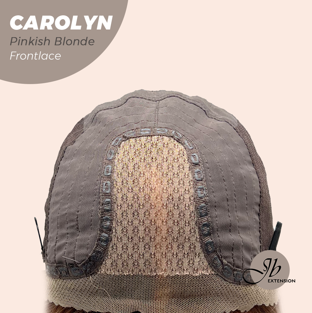 JBEXTENSION 26 Inches Straight Pinkish Blonde Highlight Pre-Cut Frontlace Glueless Wig CAROLYN