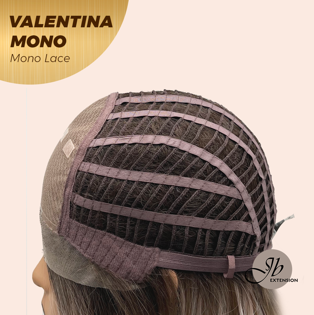 JBEXTENSION VALENTINA MONO Monofilament Handmade Wig 6X5 Full Monofilament Hand Tied Top Wig 12 Inches Ombre Brown Full Mono Lace Wig With Anti-slip Silicone Strips Glueless Wig VALENTINA MONO【BENDY EAR TABS】