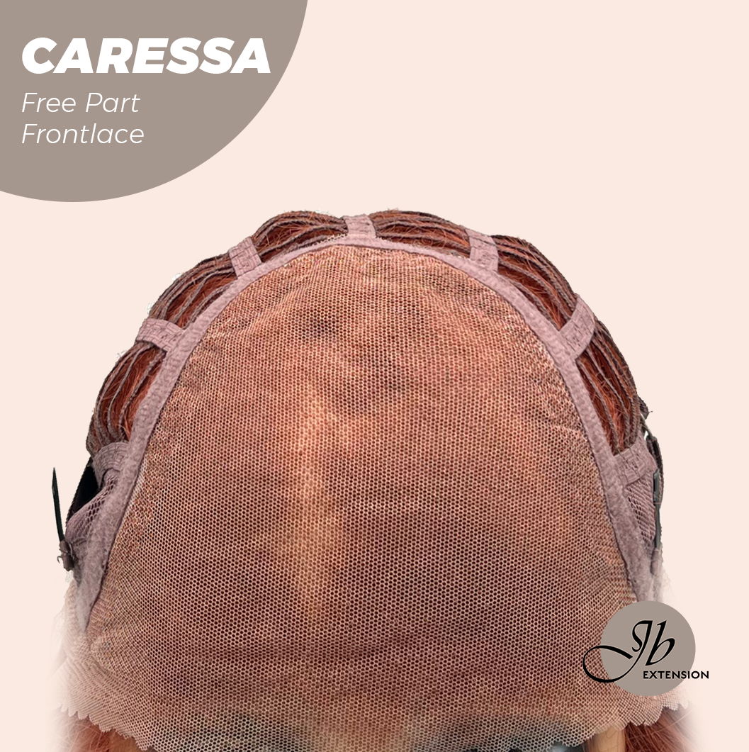 Nichole's Selection - 22 Inches Copper Curly Wave Free Part Frontlae Glueless Wig CARESSA