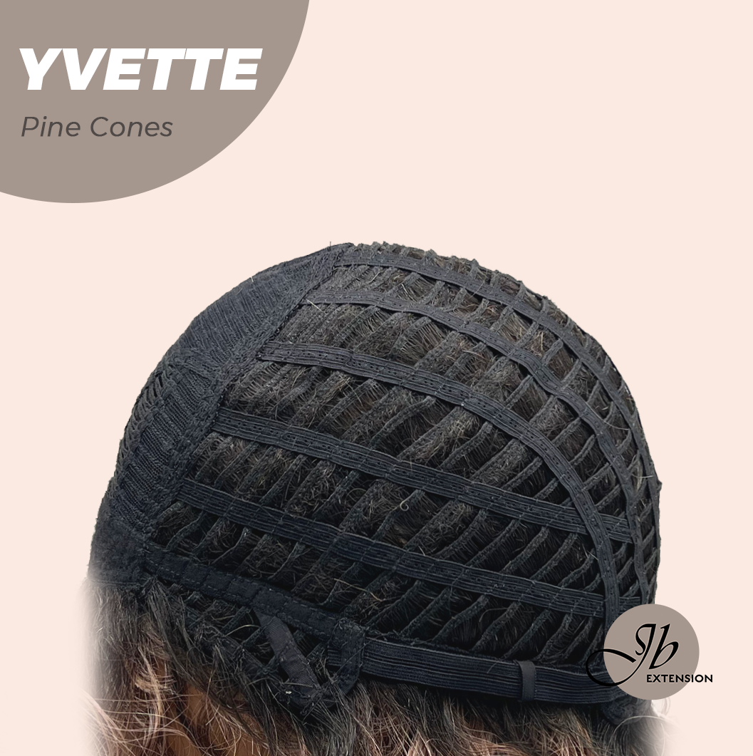 JBEXTENSION 14 Inches Extra Curly Pine Cones Wig Women Fashion Full Machine Wig YVETTE PINE CONES【PLUS PERMATEASE】【BENDY EAR TABS】