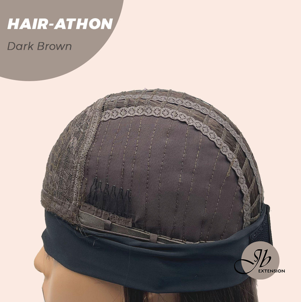 JBEXTENSION 18 Inches Curly Dark Brown Headband Wig HAIR-ATHON - DARK BROWN
