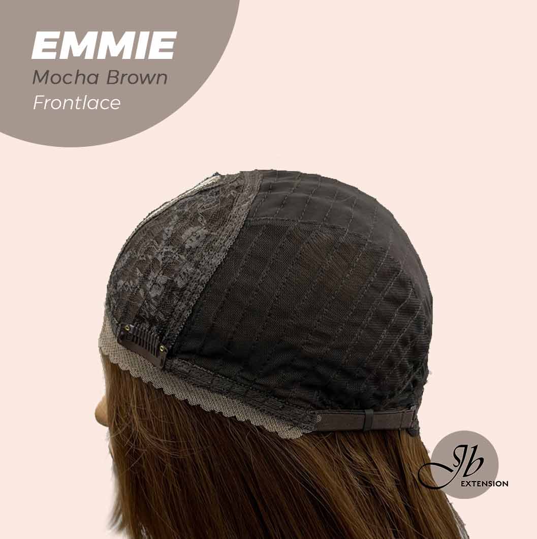Get the look with our Pre-Cut Frontlace Glueless Wig EMMIE MOCHA BROWN
