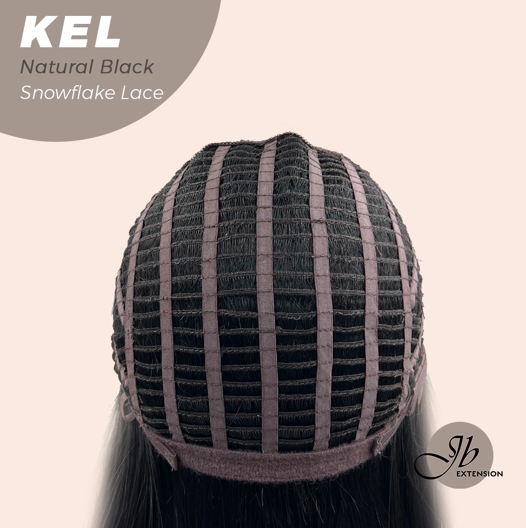 [PRE-ORDER] JBEXTENSION 22 Inches Natural Black Pre-Cut Snowflake Lace Frontlace Glueless Wig KEL NATURAL BLACK【PERMATEASE】【BENDY EAR TABS】