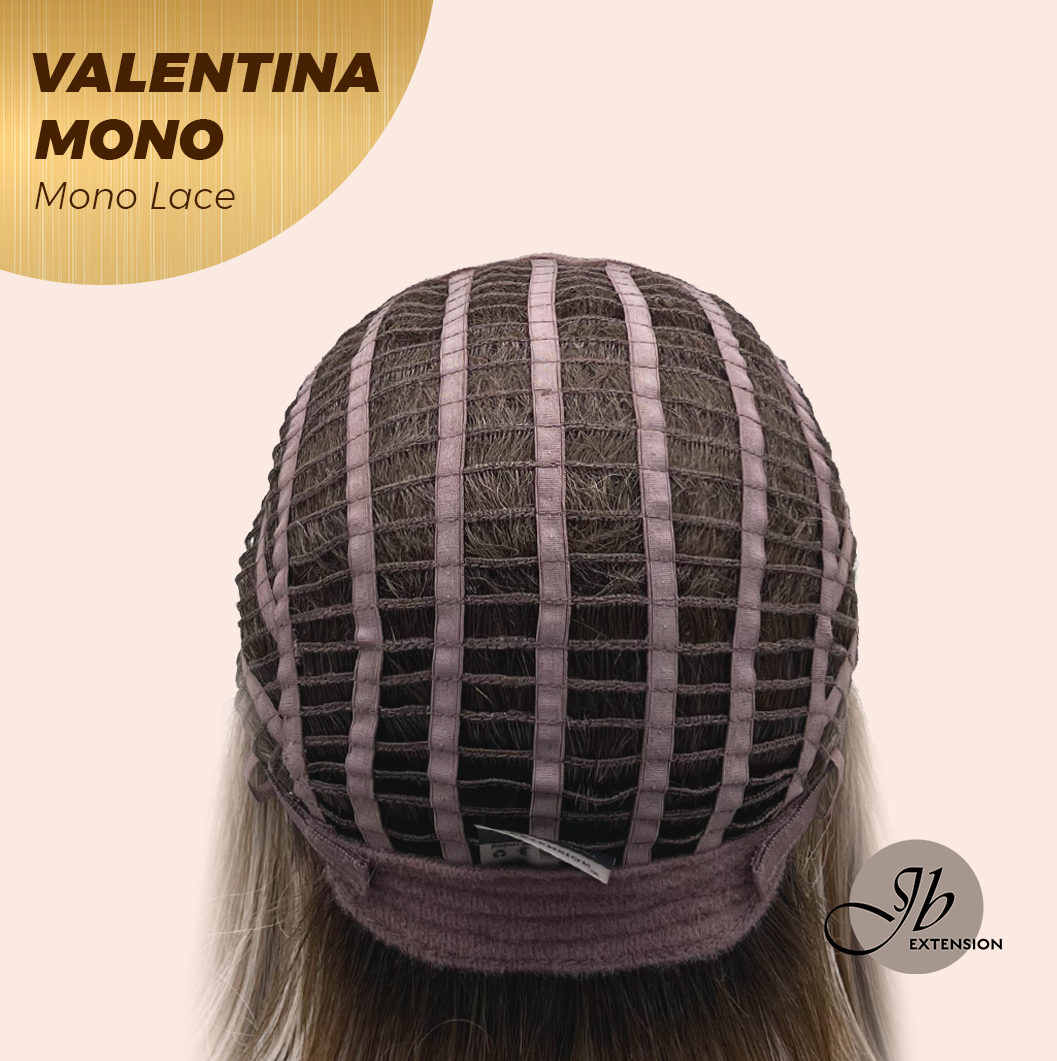 JBEXTENSION VALENTINA MONO Monofilament Handmade Wig 6X5 Full Monofilament Hand Tied Top Wig 12 Inches Ombre Brown Full Mono Lace Wig With Anti-slip Silicone Strips Glueless Wig VALENTINA MONO【BENDY EAR TABS】