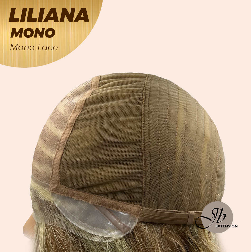 JBEXTENSION LILIANA MONO Full Monofilament Handmade Full Lace Full Hand Tied Wig 18 Inches Honey Blonde Mono Lace Handmade Futura Fiber Wig Glueless Wig LILIANA MONO【BENDY EAR TABS】