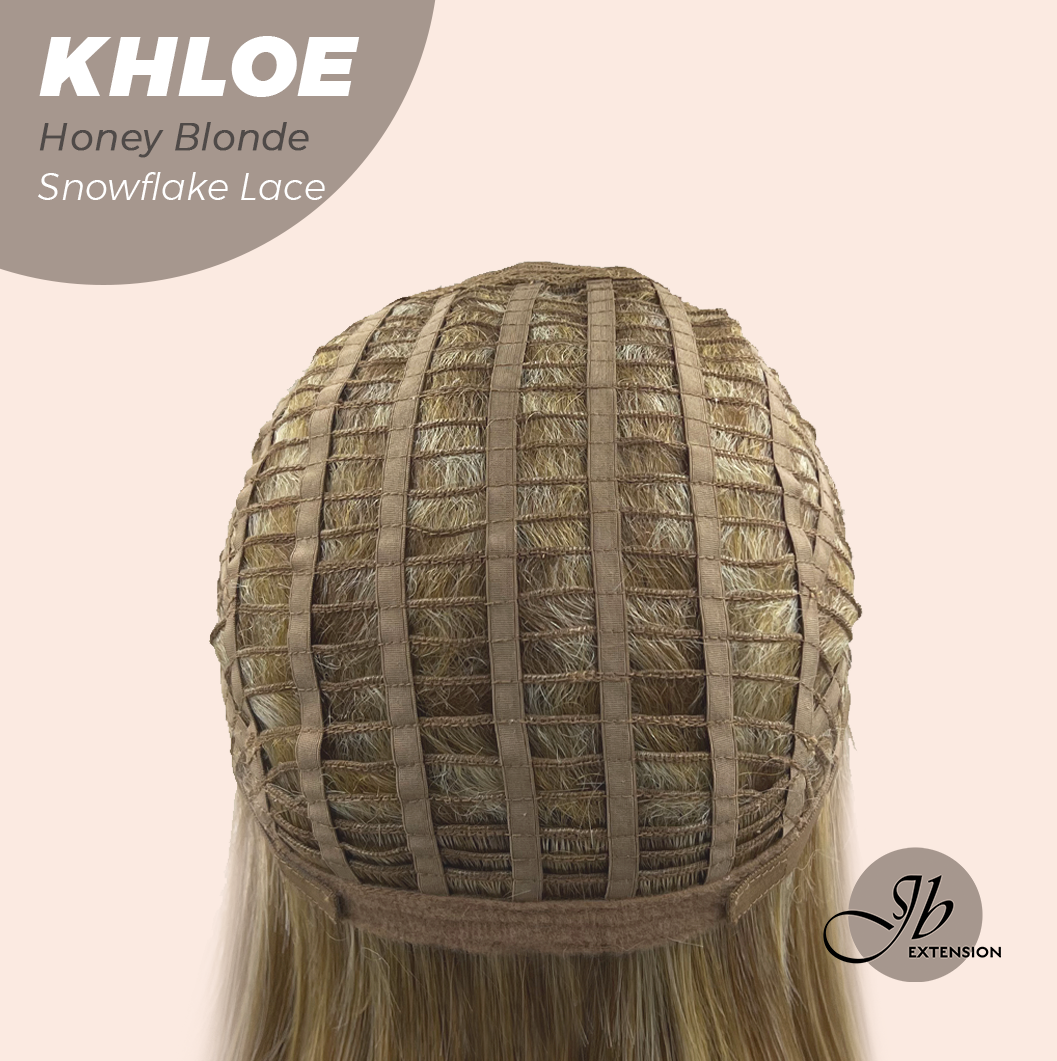 JBEXTENSION 12 Inches Bob Cut Honey Blonde Pre-Cut Snowflake Lace Frontlace Glueless Wig KHLOE HONEY BLONDE【PERMATEASE】【BENDY EAR TABS】