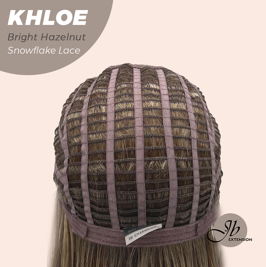 JBEXTENSION 12 Inches Bob Cut Bright Hazelnut Pre-Cut Snowflake Lace Frontlace Glueless Wig KHLOE BRIGHT HAZELNUT【PERMATEASE】【BENDY EAR TABS】