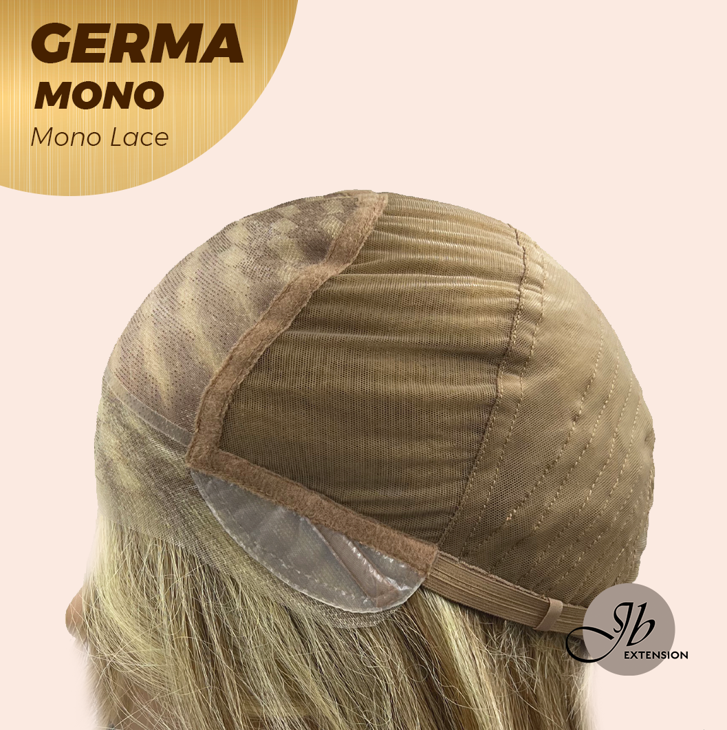 JBEXTENSION GERMA MONO Full Monofilament Handmade Full Lace Full Hand Tied Wig 20 Inches Honey Blonde Mono Lace Handmade Futura Fiber Wig Glueless Wig GERMA MONO【BENDY EAR TABS】