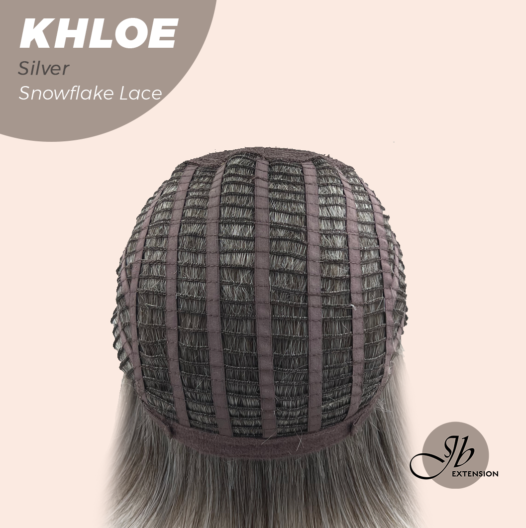 HOT OF SEASON -12 Inches Bob Cut Silver Pre-Cut Snowflake Lace Frontlace Glueless Wig KHLOE SILVER【PERMATEASE】【BENDY EAR TABS】