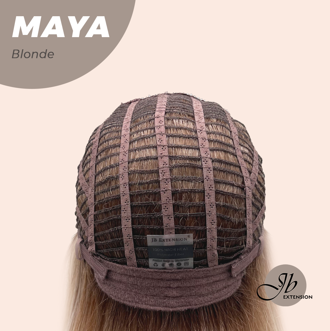JBEXTENSION 22 Inches Blonde Women Fashion Full Machine Wig MAYA BLONDE【PLUS PERMATEASE】【BENDY EAR TABS】