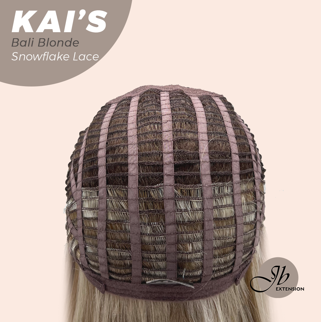 JBEXTENSION 18 Inches Bali Blonde Pre-Cut Snowflake Lace Frontlace Glueless Wig KAI'S BALI BLONDE【PERMATEASE】【BENDY EAR TABS】